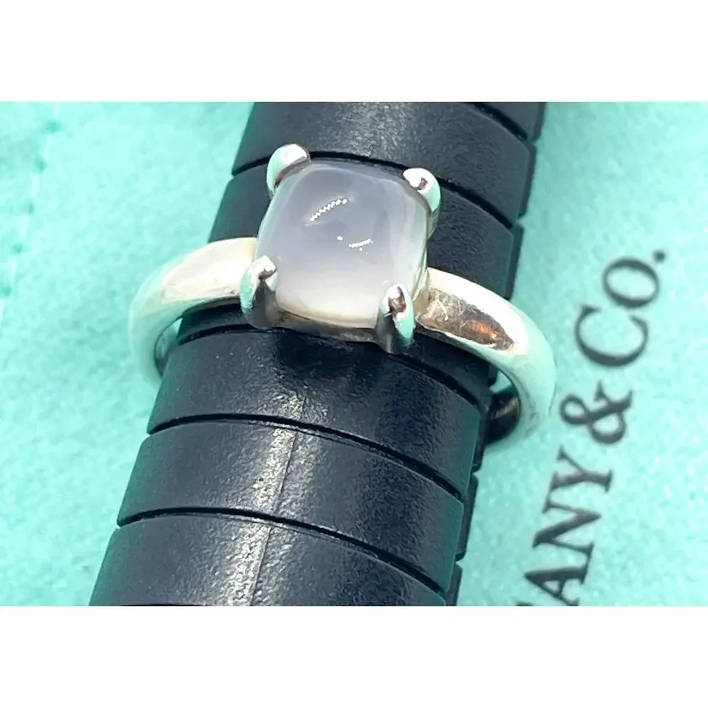 Tiffany & Co. Sterling Silver Chalcedony Sugar Stack Picasso Ring Size 5.75